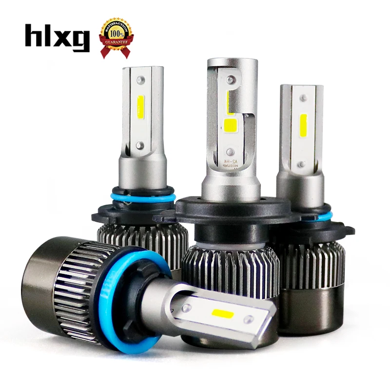 Hlxg 2 шт Мини размер автомобиля СИД H4 9003 H8 6000K белый 9005 HB3 9006 12000LM 72W 12V led H7