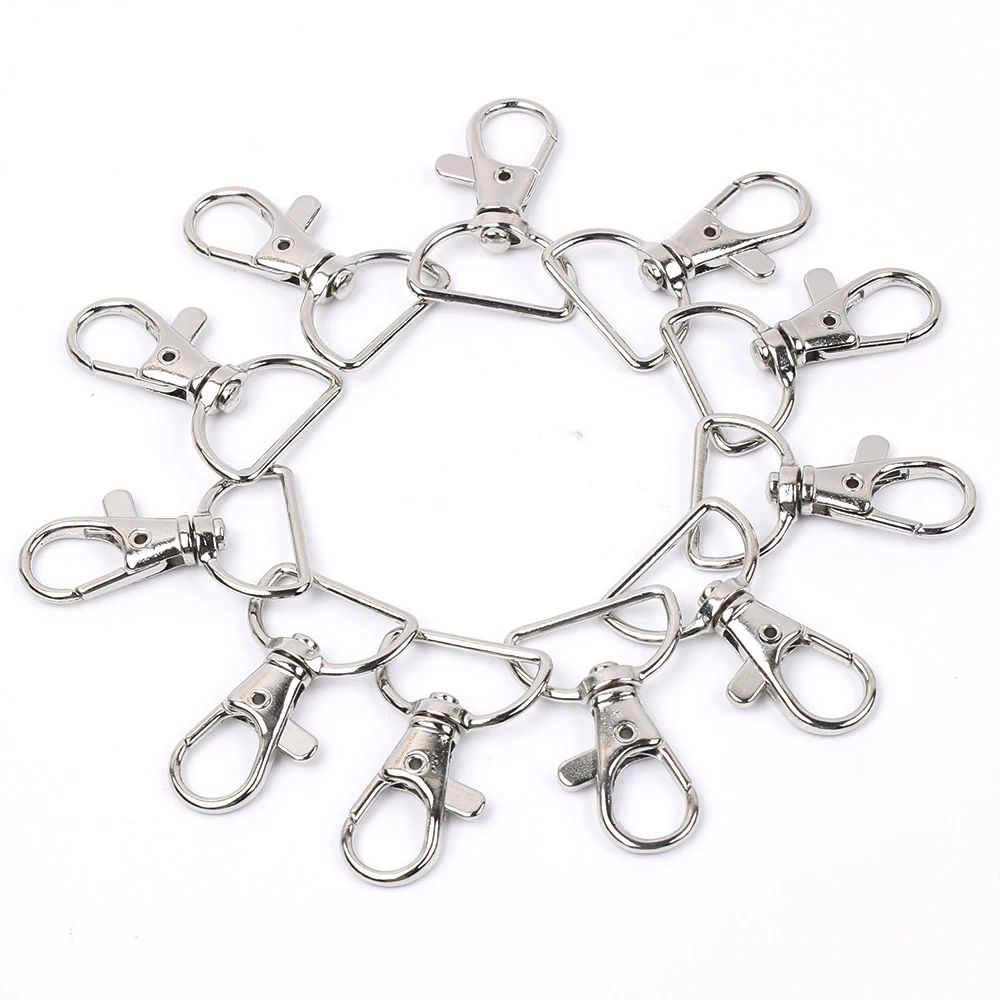 

10pcs Metal Swivel Trigger Lobster Clasp Snap Hook Chain Ring Paracord Lanyard DIY Craft Backpack Bag Parts Hook