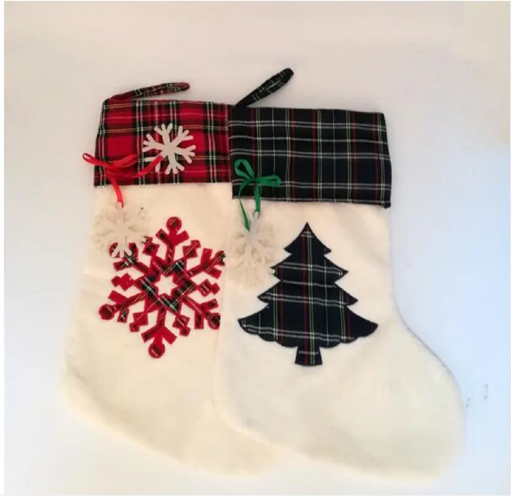 Оптовая продажа рождественские носки &quotлапки&quot Красная лента-веревка чулки с