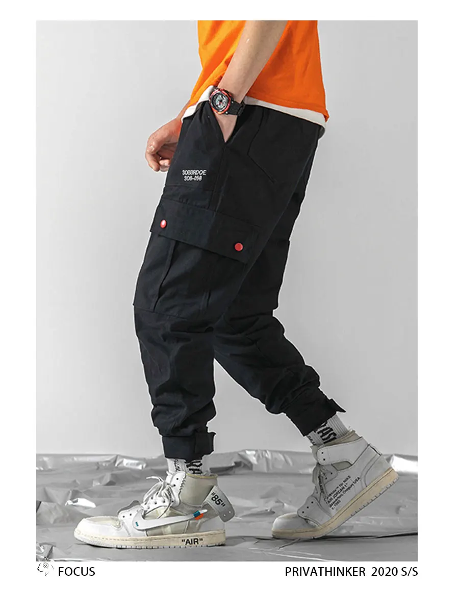Privathinker Joggers Ankel-length камуфляжные штаны мужские японские спортивные штаны с карманами мужские корейские штаны спортивные штаны в стиле хип-хоп 4XL