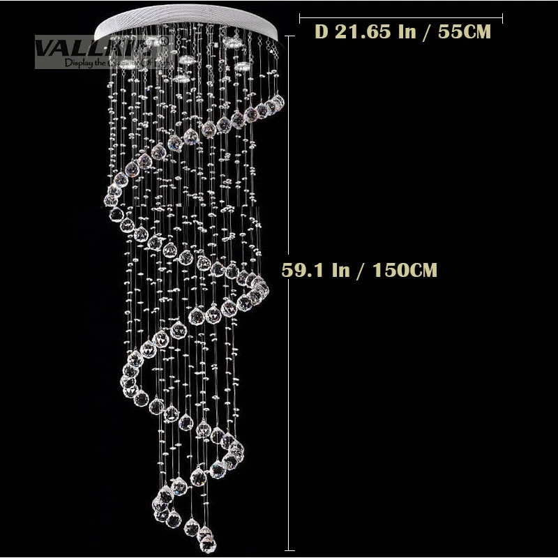 

Modern Large Sprial Lustre K9 LED Crystal Chandelier Living Room Lighting Ceiling Stair Lamp Indoor Chandeliers Light Fixture