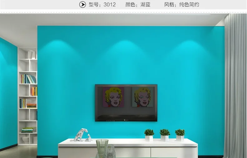 New Plain color thick PVC wallpaper self-adhesive solid color wallpapers bedroom living room decoration wall stickers waterproof