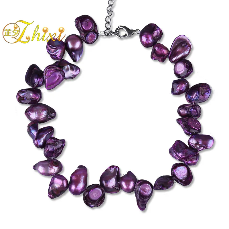 [ZHIXI] Φ настоящий пресноводный жемчуг украшения модный вечерние для женщин