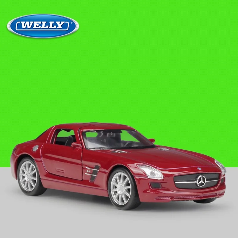1:36 Welly Benz SLS AMG игрушки из сплава отлитые под давлением модели автомобиля|Наземный
