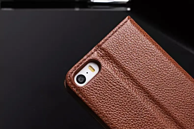 Solque Чехол-книжка из натуральной кожи для iPhone 5SE SE 5S 5, роскошный Магнитный смарт-чехол с подставкой, тонкий чехол для iPhone SE Litchi