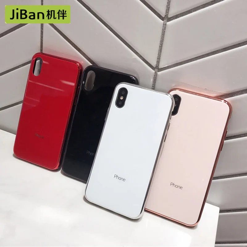 JiBan простой Гальваническое стекло телефон чехол для iPhone 6 S плюс 7 8 XS Max XR