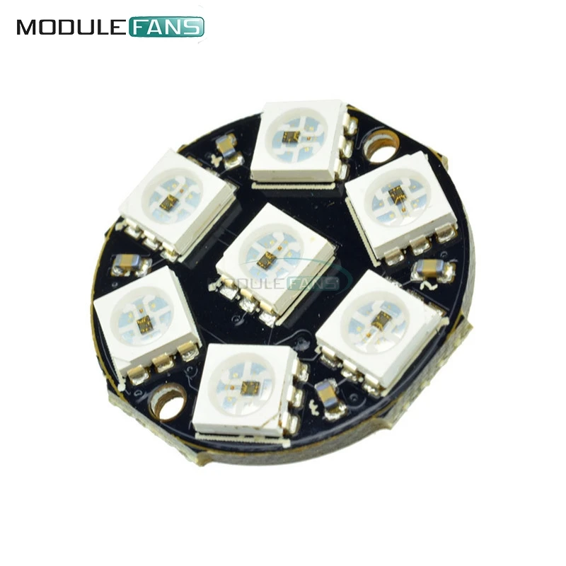 7 битная светодиодная кольцевая лампа WS2812 5050 RGB со встроенными драйверами для Arduino
