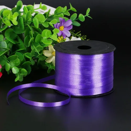 purple Новинка, 1 рулон, 5 мм х 100 ярдов, фольга, воздушный шар, лента, сделай сам, свадебные подарки, упаковочная лента, веревка, воздушные шары, струны для украшения, вечерние - Цвет: purple