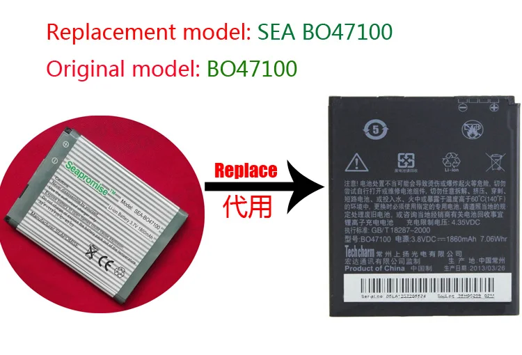 Розничная продажа батарея BO47100 аналого-цифровой преобразователь для HTC Desire 400 500 600