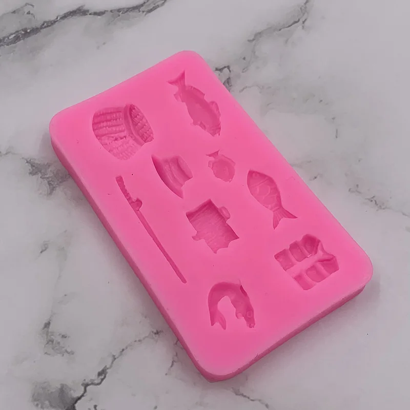 3D Силиконовая форма с рисунком рыбы DIY инструмент для торта рыбалки шоколада