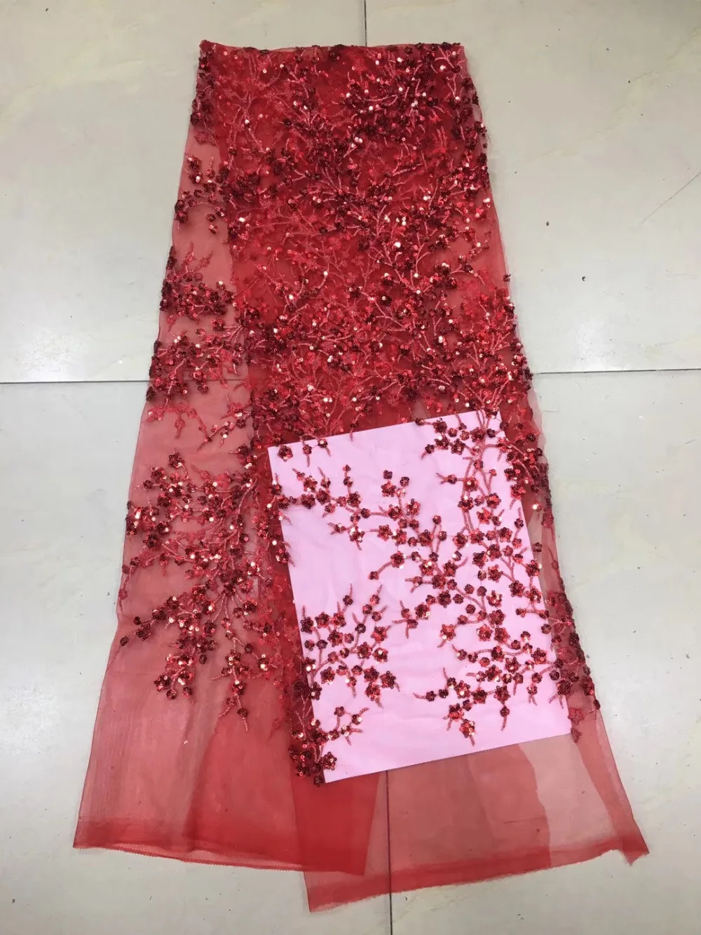 

New arrivals 8colors sparkling sequins on tulle mesh embroidery lace fabric wedding/party/evening dress lace fabric 5yards