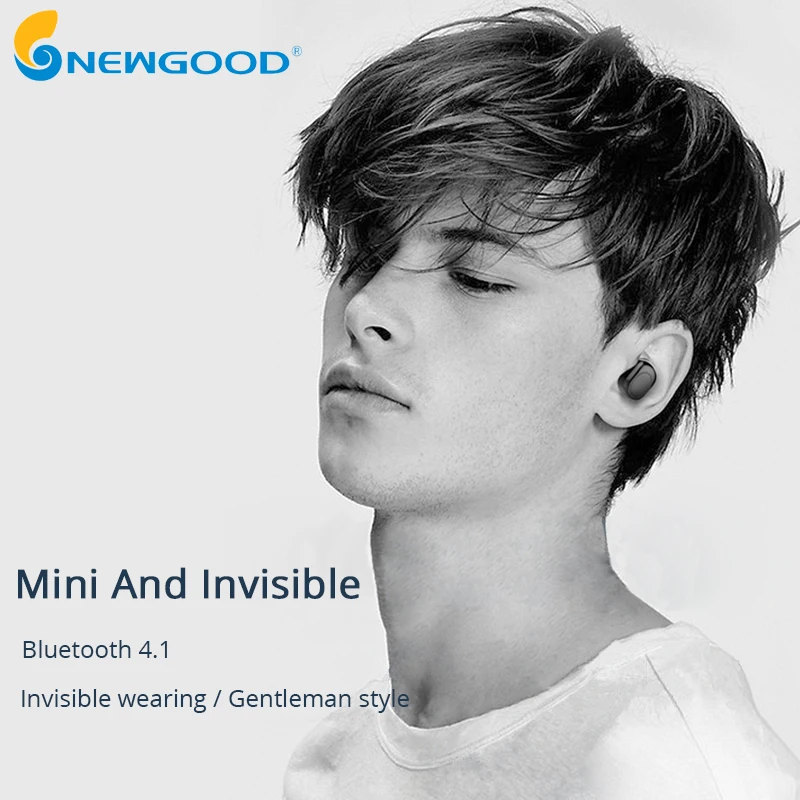 Bluetooth наушники с микрофоном Беспроводной гарнитура вкладыши мини в ухо динамик