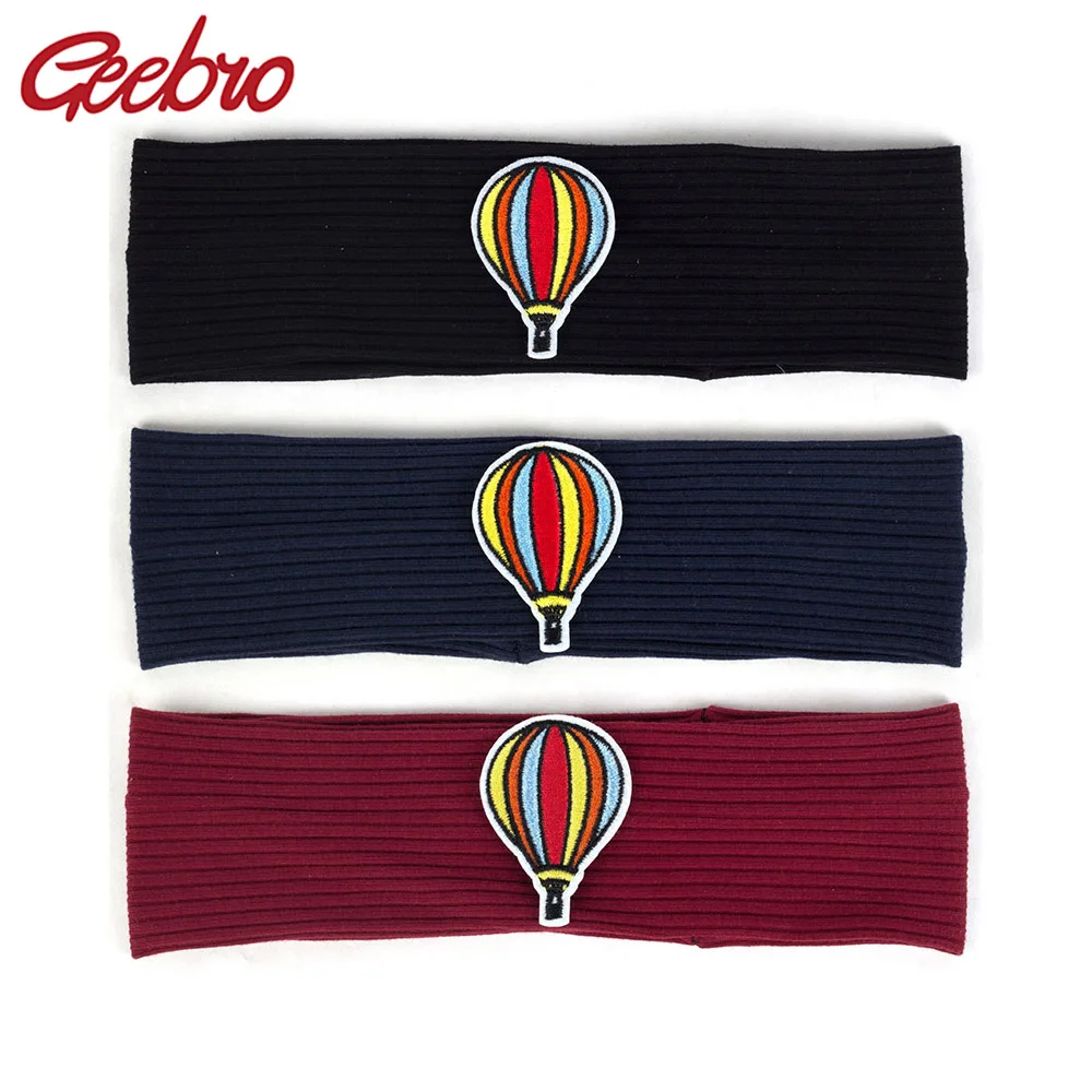 

Geebro Summer Baby Girls Balloon Patch Cotton Headbands Soft Elastic Ribbed Hairbands for Kids Childs Hair Bands Accessories