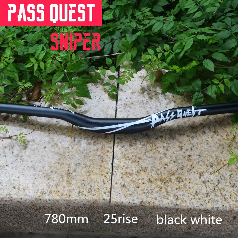 Pass Quest SNIPER руль для велосипеда 720 мм/780 мм алюминиевый сплав MTB 31,8 mmAM DH FR ENDURO руль 8 цветов - Цвет: 780mm black white