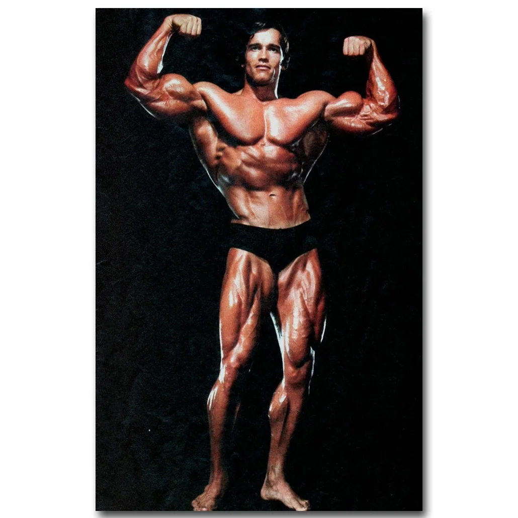 Арнольд Шварценеггер бодибилдинг мотивационное Искусство Шелковый плакат