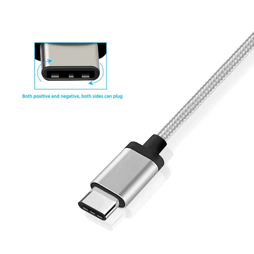 Фото Кабель с разъемом USB типа C для быстрой зарядки usb нейлоновый плетеный кабель шнур для Xiaomi mi a1 5/5s Huawei p10 p20 mate 10 lite pro axon 7 nubia z11/мини s lg №3