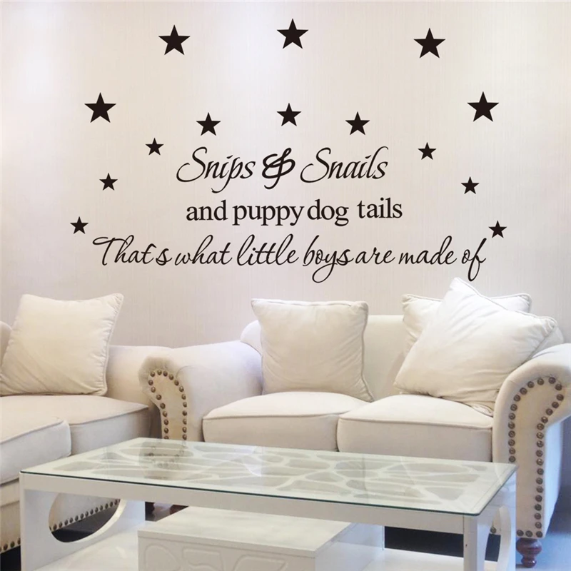 Звезды и щенок собаки буквы настенные наклейки гостиная внутреннее искусство - Фото №1