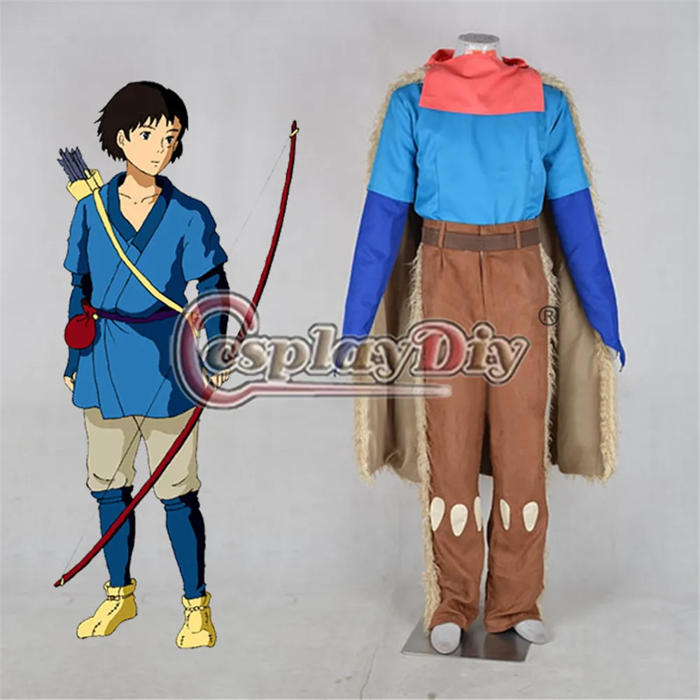 Cosplaydiy принцесса Mononoke фильм Ashitaka косплей костюм Взрослый наряд для косплея на