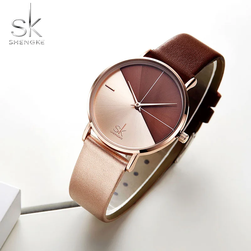 Shengke Винтаж женские наручные часы кожаные необычные relojes para mujer relogio feminino|Женские