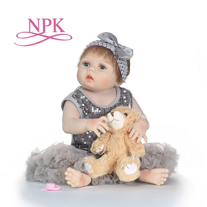 Мягкая силиконовая милая кукла реборн NPK игрушка для девочек новорожденных