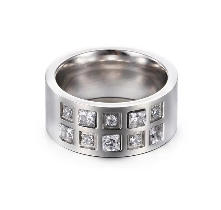 Кольца из титановой нержавеющей стали 10 мм синий черный белый|finger ring|rings for womensilver