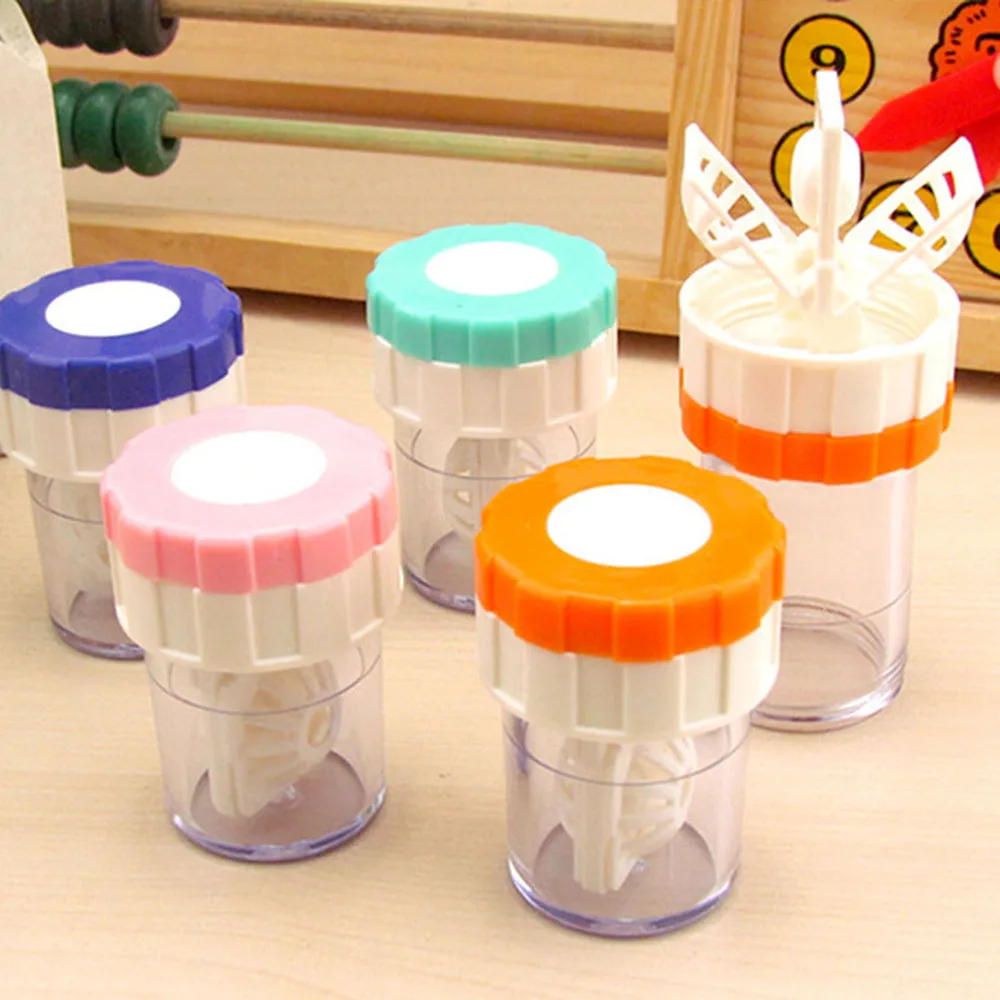 1PCS New Manually One Plastic Contact Lens Cleaner Washer Cleaning Lenses Case Tool