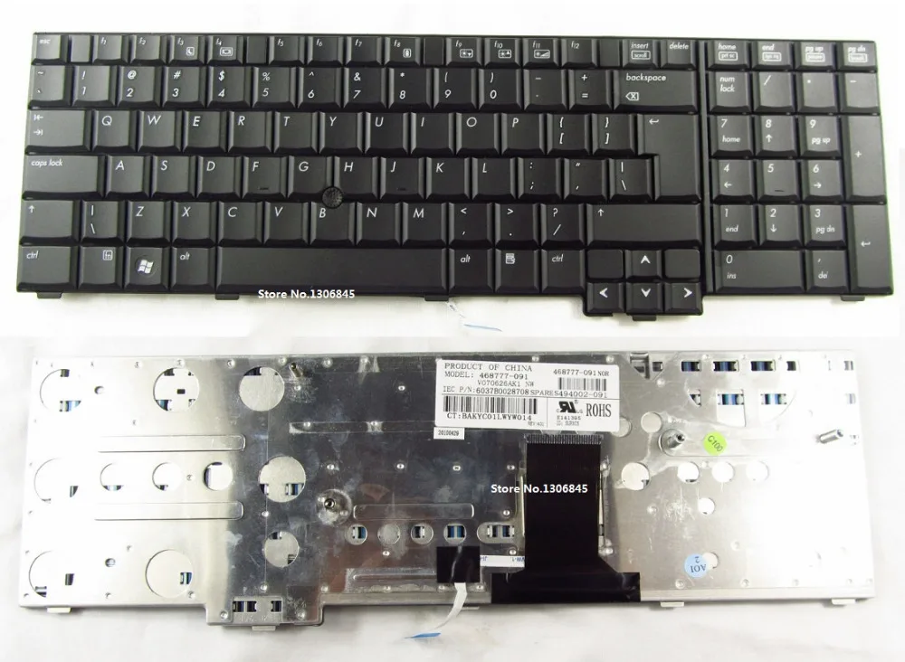 

SSEA New US Keyboard English For HP Elitebook 8730W 8730P 8730G laptop black Keyboard