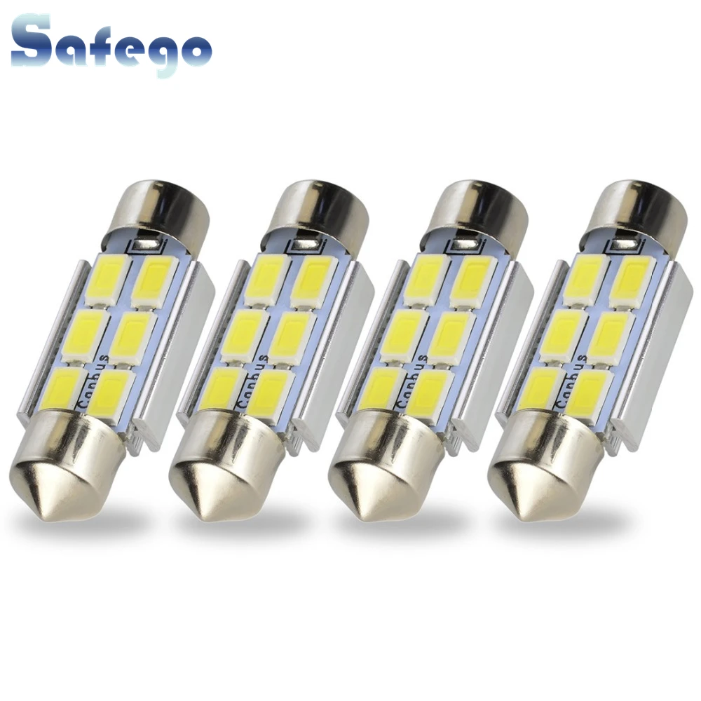 4 шт. Safego светодиодный фестон 31 мм 36 canbus 6SMD 5730 C5W Canbus 5630 автомобильный внутренний