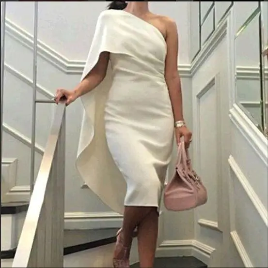 Элегантный robe de коктейльные платья Одно плечо Дешевые 2016 Cocktail dress Саудовской
