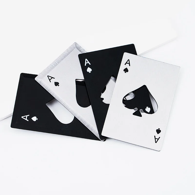 Черный/серебристый EDC Poker карта-открывашка лопатки открывалка для пивных бутылок