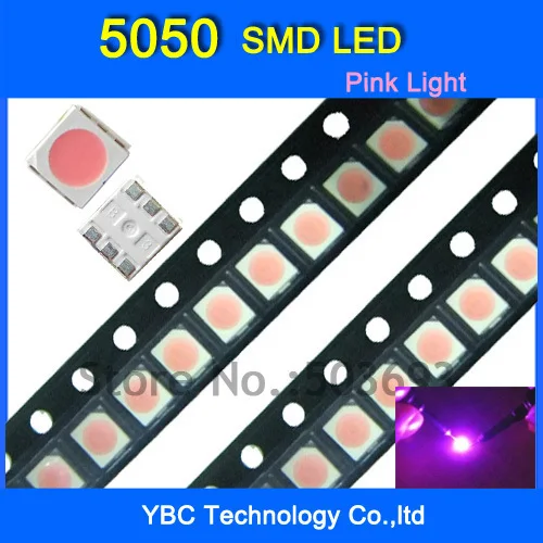 

5050 SMD LED 1000 шт./лот ультра яркий розовый диод оптом