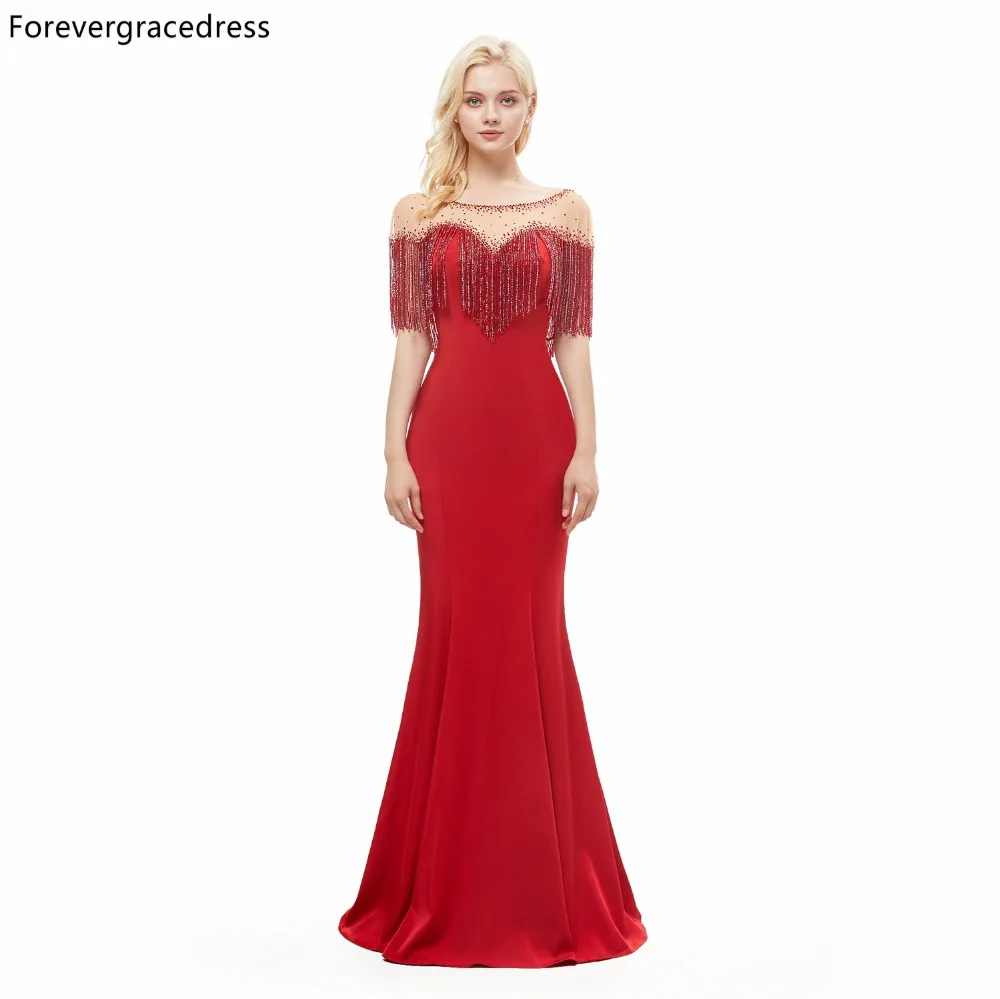 Женское вечернее платье с открытой спиной Forevergracedress красное на заказ большие
