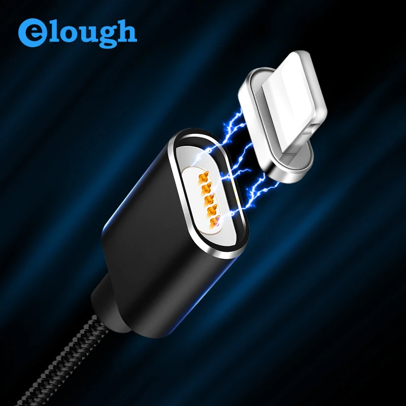 Elough E03 Магнитный USB кабель для iPhone XR 7 6 6S 8Plus Быстрая зарядка lightning Магнитная
