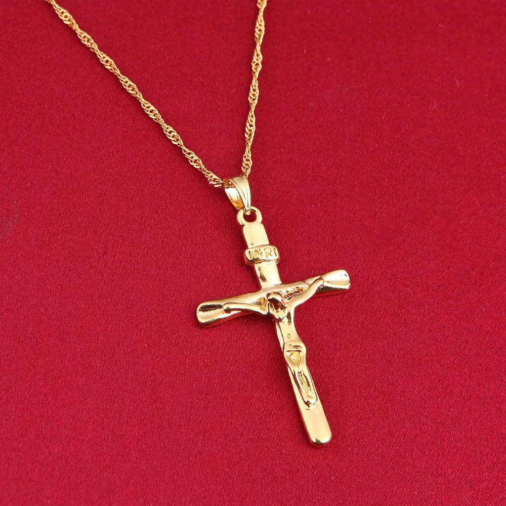 Мужской крест ожерелье Подвеска для женщин инри Иисус Распятие христианство