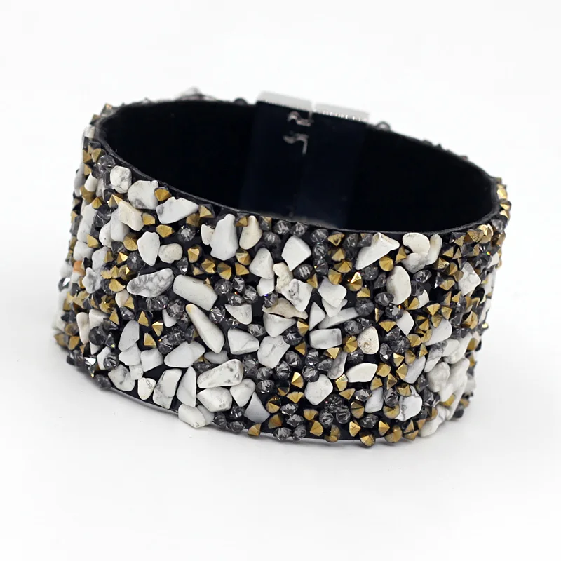 Женские браслеты с магнитной застежкой VONNOR обручи ракушками и камнями из смолы