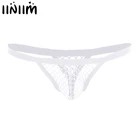 Мужское нижнее белье, трусы в сеточку, прозрачные, с вырезами, мужские трусы-бикини