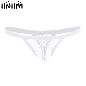 Мужское нижнее белье, трусы в сеточку, прозрачные, с вырезами, мужские трусы-бикини