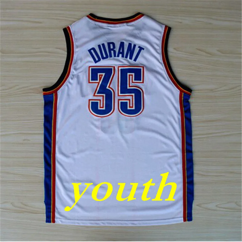 Дешевые Молодежи № 35 Кевин Дюрант баскетбол трикотажные прошитой молодежи #0
