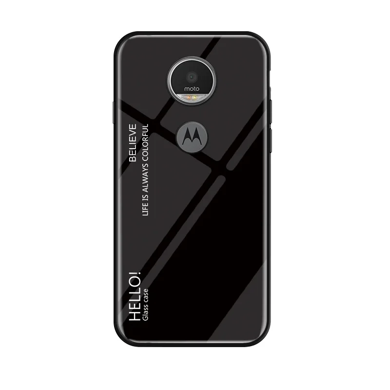 1 Чехол для Motorola Moto E5, роскошная силиконовая рамка из закаленного стекла, модная градиентная защитная задняя крышка для Motorola Moto G6 Play - Цвет: 1