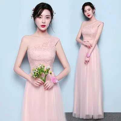 

N084 Custom Made Sweet Memory Half Sleeve Pink Bridesmaid Dresses Student Graduation Vestidos De Celebridades Robe For Women