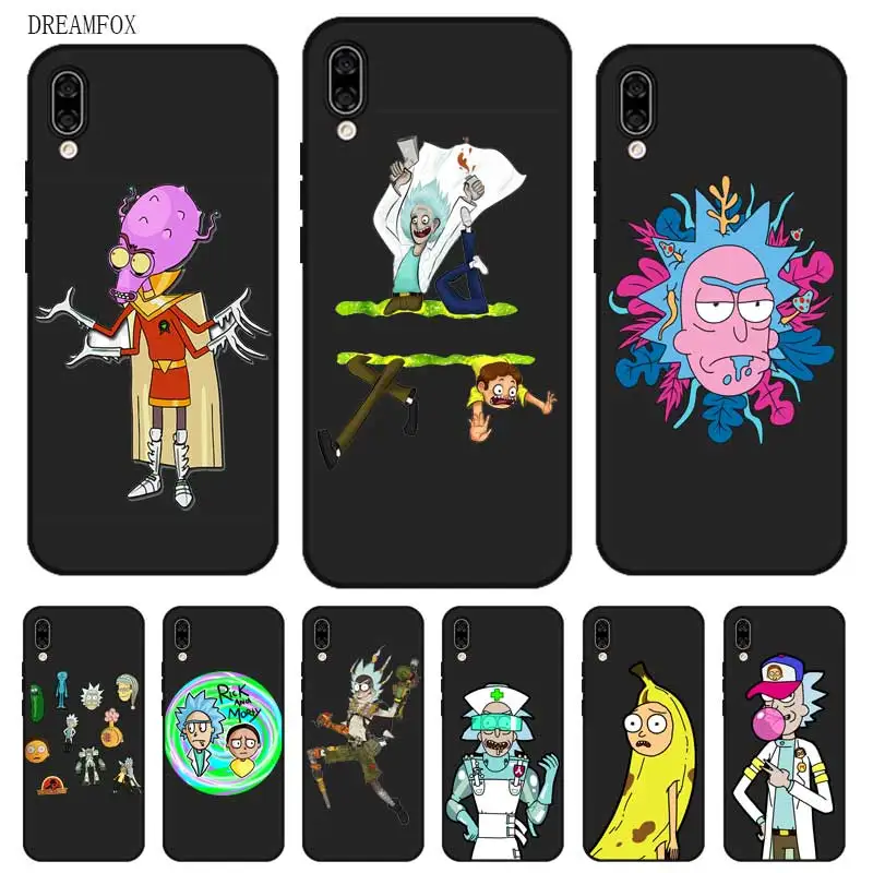P183 Rick And Morty замечательный черный силиконовый чехол для huawei Honor 8C 8X9 10 20i V10 V20 Note10 Max