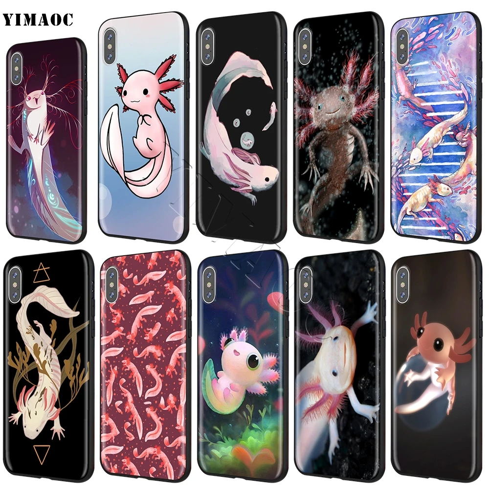 Мягкий чехол YIMAOC с милыми животными Axolotl для Apple iPhone SE 2020 5 5s 6 6s 7 8 Plus XR X Xs 11 12 Pro Max
