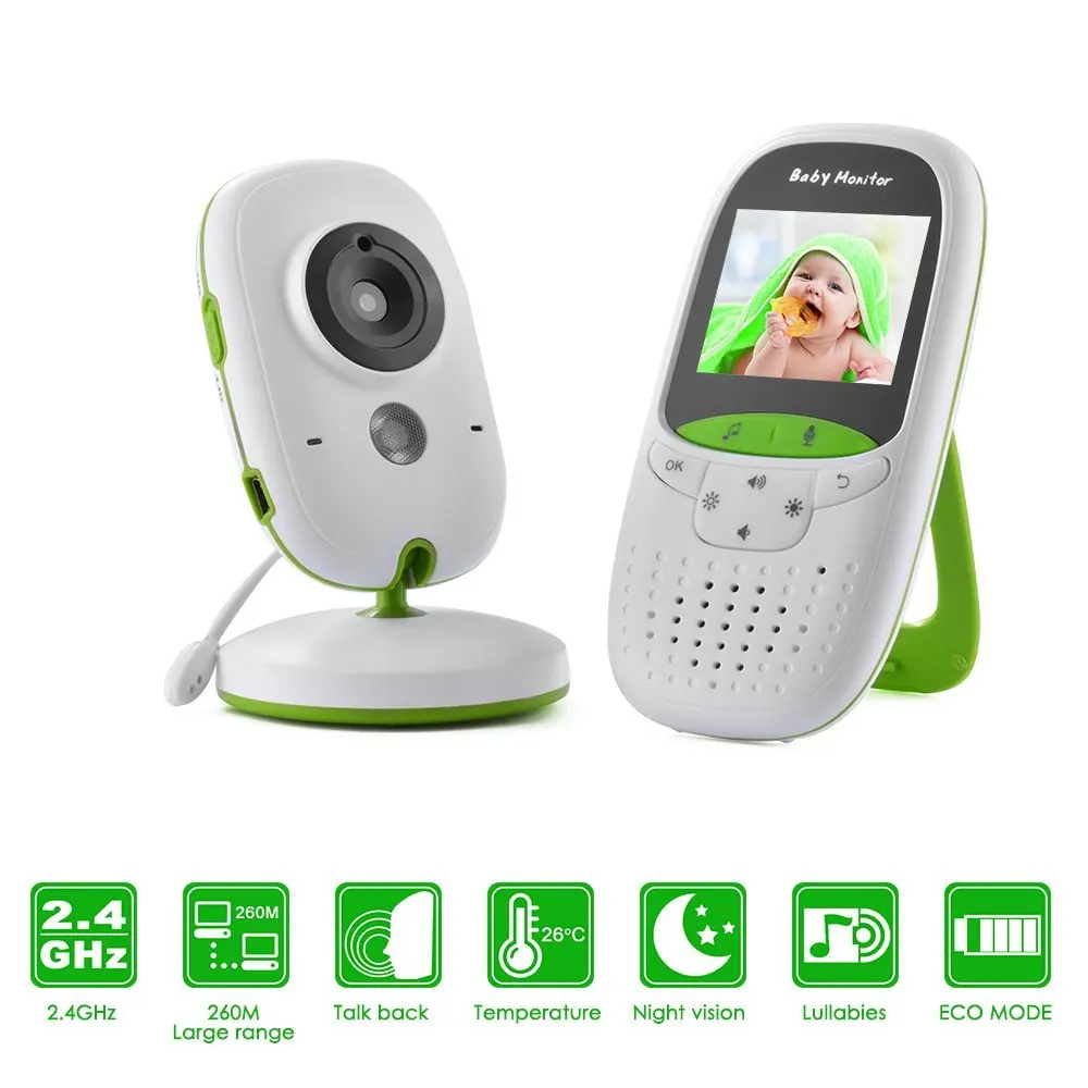 VB602 babyfoon met camara monitor bebe 2 0 дюймов ЖК няня ИК Ночное Видение температурный монитор 8