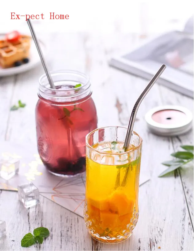 Straws Batch 200pcs/lot Metal Straw Reusable Wholesale Stainless Steel Drinking Tubes 215mm*6mm Straight Bent For Drink | Дом и сад