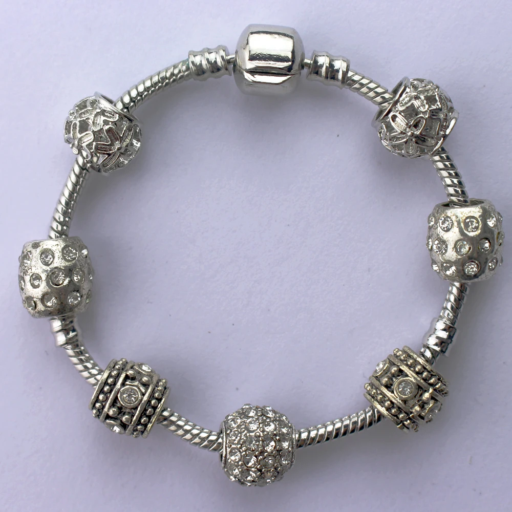 Fashion Jewelry Love Bracelets Austrial Crystal Charms Bracelet &amp Bangle European Beads For Women Valentine's Day Gift | Украшения и