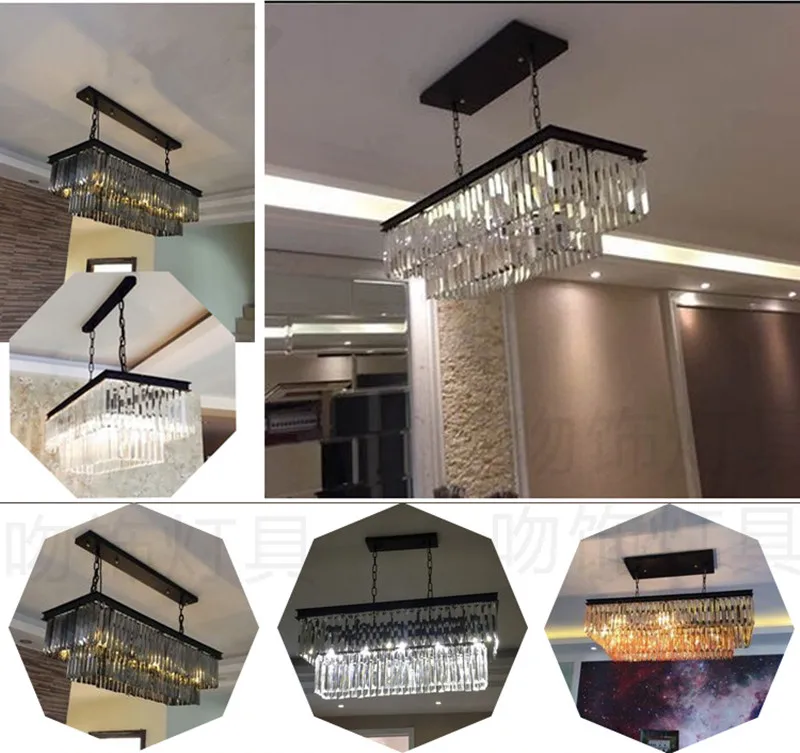 Прихожая черное кристаллическое освещение для кухни Столовая прямоугольная