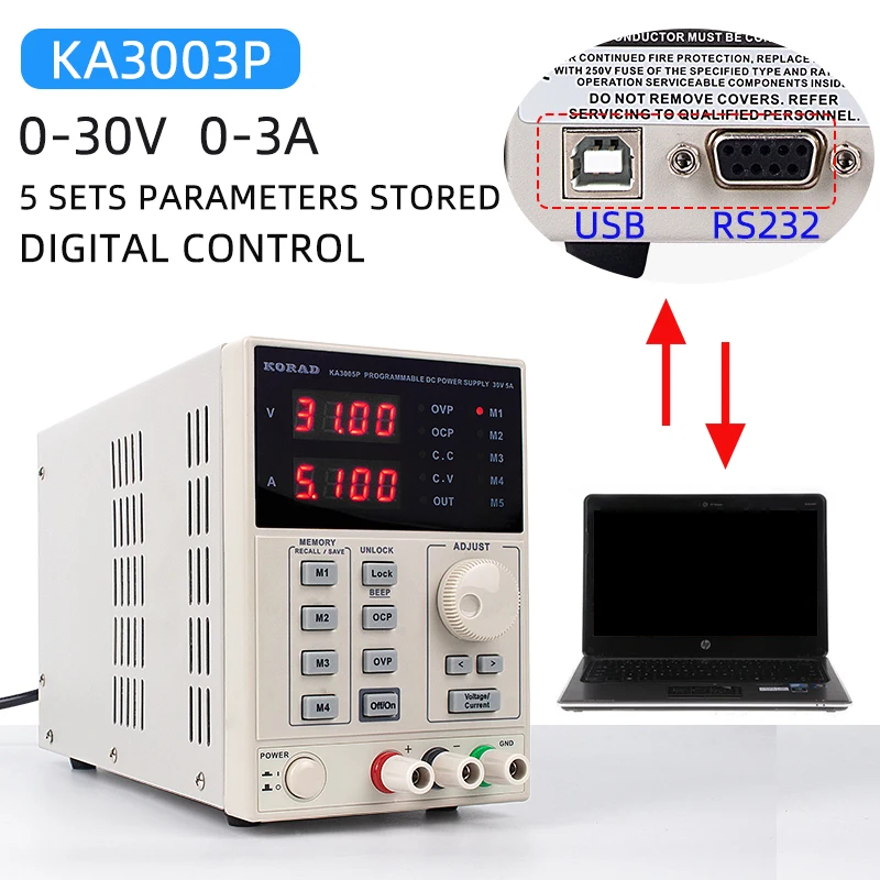 KA3003P(30V3A) KA3003D KA3005D KORAD 30V 60V DC источник питания Цифровой Регулируемый лабораторный ранг линейный прецизионный переменный Регулируемый переключатель 220V - Цвет: KA3003P(30V3A)