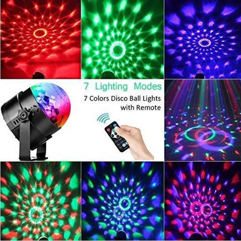 7 цветов DJ диско шар Lumiere 3 Вт звуковой активированный лазерный проектор RGB