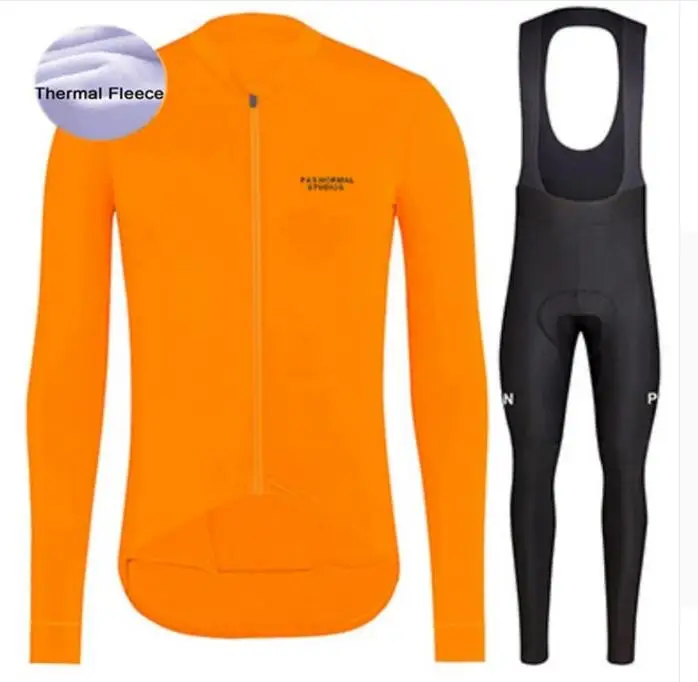 Thermal sets 1 Pro Team PNS осенне-зимний мужской комплект из Джерси для велоспорта с длинным рукавом и теплым флисом для горного велосипеда, велосипедная одежда, 12D гелевая подкладка - Цвет: Thermal sets 1
