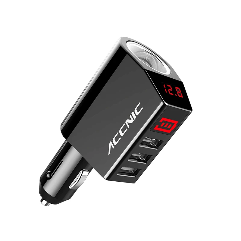 ACCNIC 3USB Автомобильный Разветвитель Прикуривателя 80 Вт Мощность адаптер с